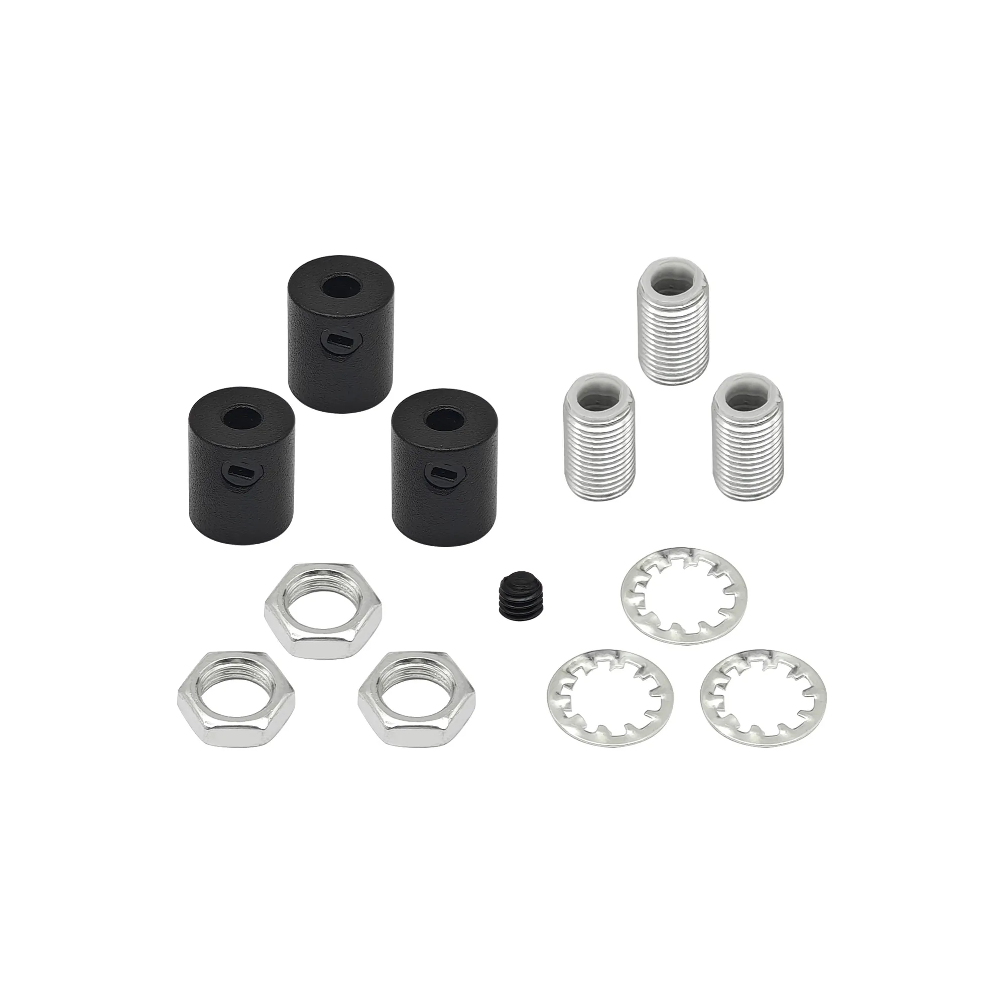D1166BL  Hayes Metal Cable Grip Kit (3pcs) Satin Black, c/w 4.5mm Hole Thread, Washer & Nut, Plastic Grub Screws